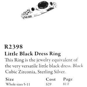 Silpada little black dress ring